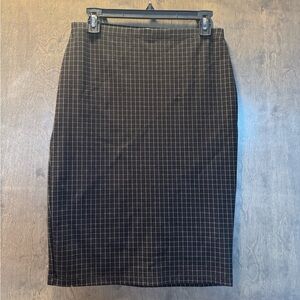Max Studio Black Grid Pencil Skirt